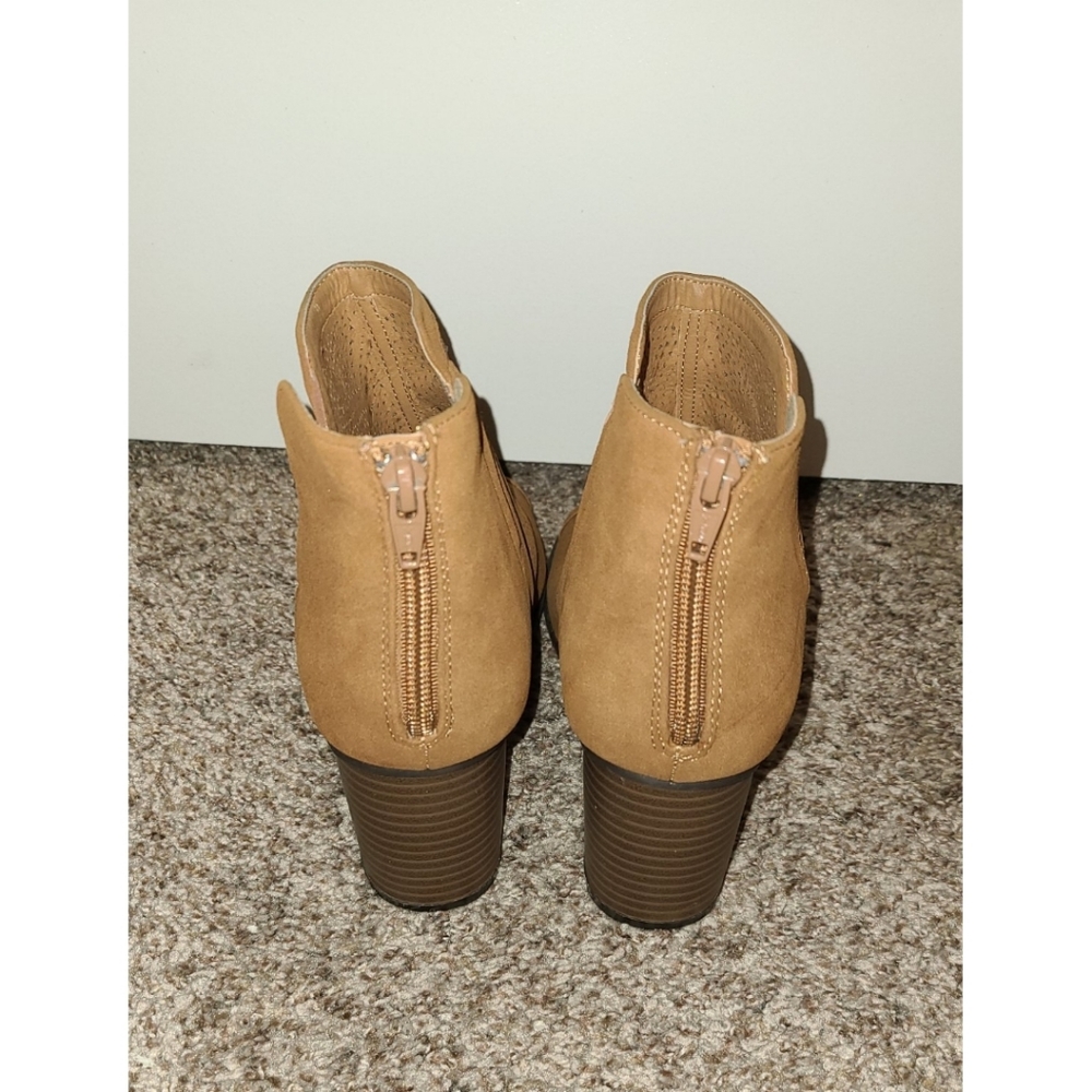Cato open toe brown booties womens 9 - Picture 2 of 4
